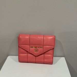 Michael Kors Pink Quilted Wallet Gold-Tone Hardware